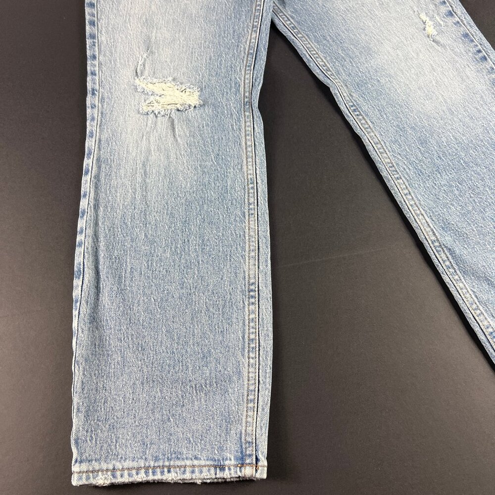 Silver Jeans Women's 28x27 Frisco Straight Ankle Blue Distressed Denim Tag 27x28 - Picture 6 of 16